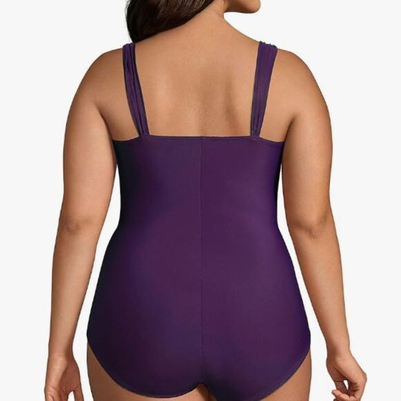 *Lands End Womens SlenderSuit Grecian Tummy Control Swimsuit - SMALL - Picture 2 of 4
